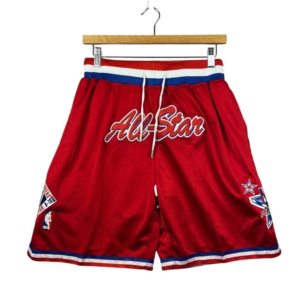 Just Don NBA All-Star Weekend 1991 Charlotte Shorts Red Size M Made in USA Retro
